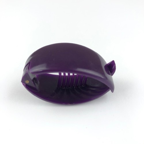Vlasová spona - tvar ryby, tmavo fialová